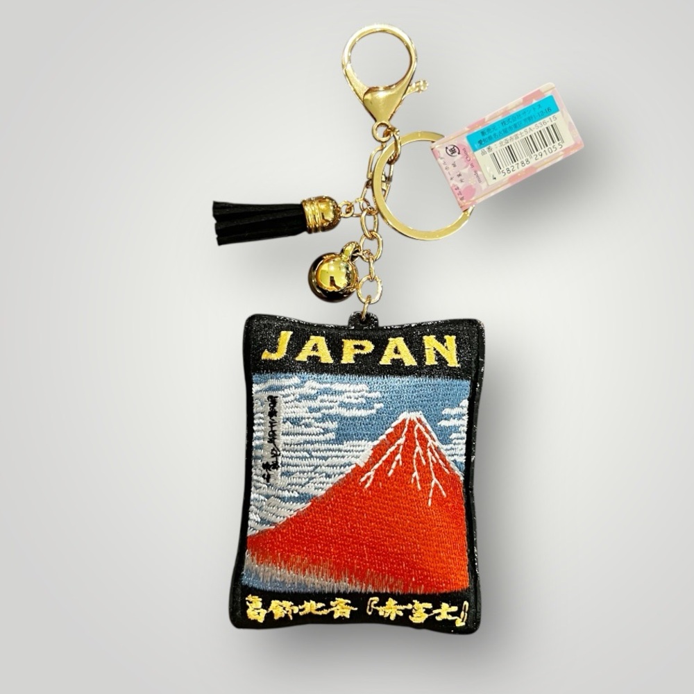 Japan Red Glorious Mt. Fuji Cushion Keychain Travel Souvenir Tokyo Osaka Gift